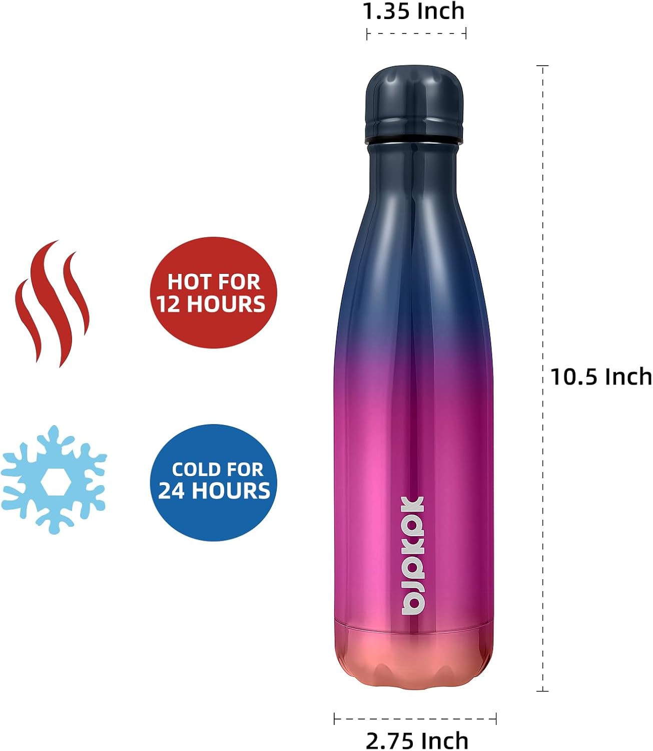 BJPKPK 17oz Insulated Stainless Steel Water Bottles Metal Water Bottle Keep Cold and Hot,Thunder
