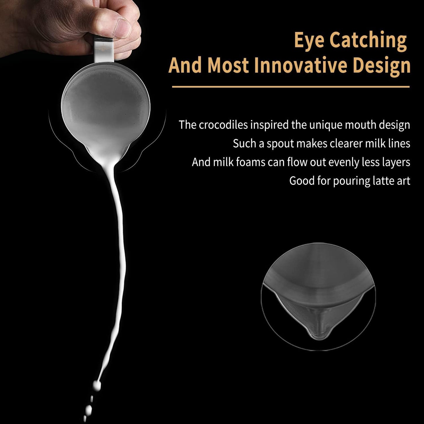 MHW-3BOMBER Espresso Milk Frothing Pitcher Steaming Pitcher Stainless Steel Milk Coffee Cappuccino Latte Art Barista Cup 20oz/600ml (Sanding) P5136S-OS