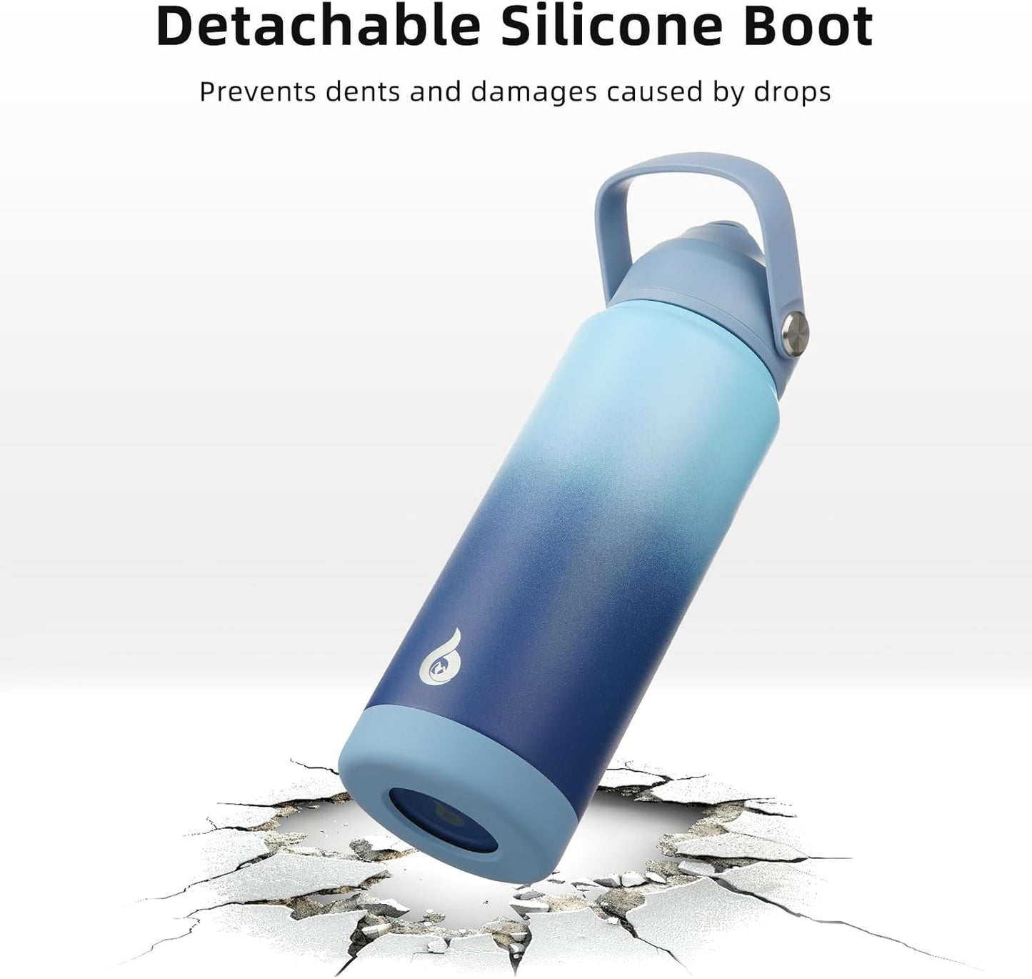 BJPKPK Water Bottle with Straw Lid, 32oz Vacuum Insulated Water Bottles, Metal Stainless Steel Thermos for Sports, Travel, BPA Free Leak Proof Thermos, Cups, Flasks, Tumblers,Sky