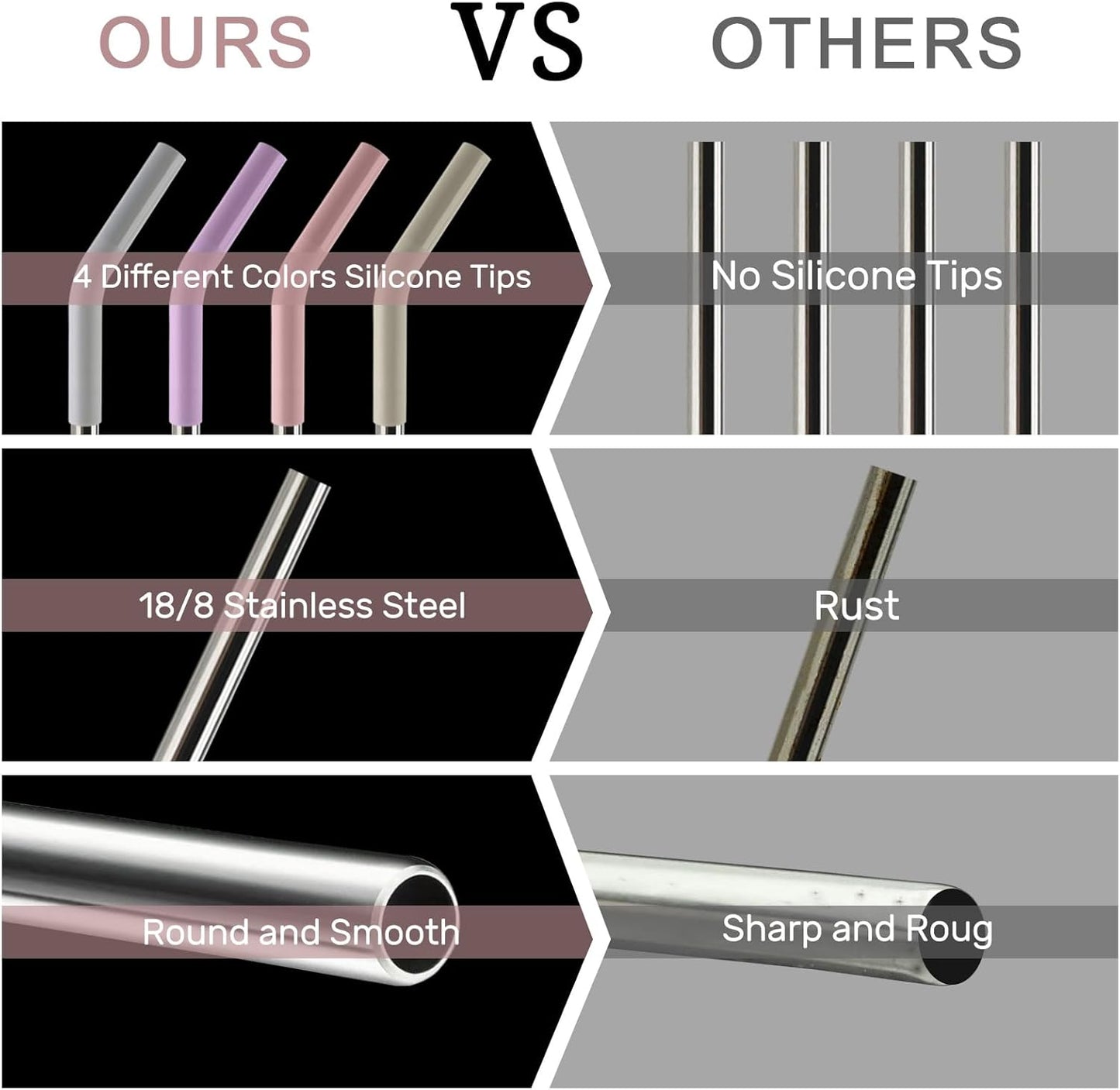 Replacement Straws for 40oz Tumblers,Metal Straws Reusable Compatible with Stanley 40oz Cup, 40 oz Tumbler Straw,4 Pack 12" Extra Long Stainless Steel Straws with Silicone Tips and Cleaner Brush