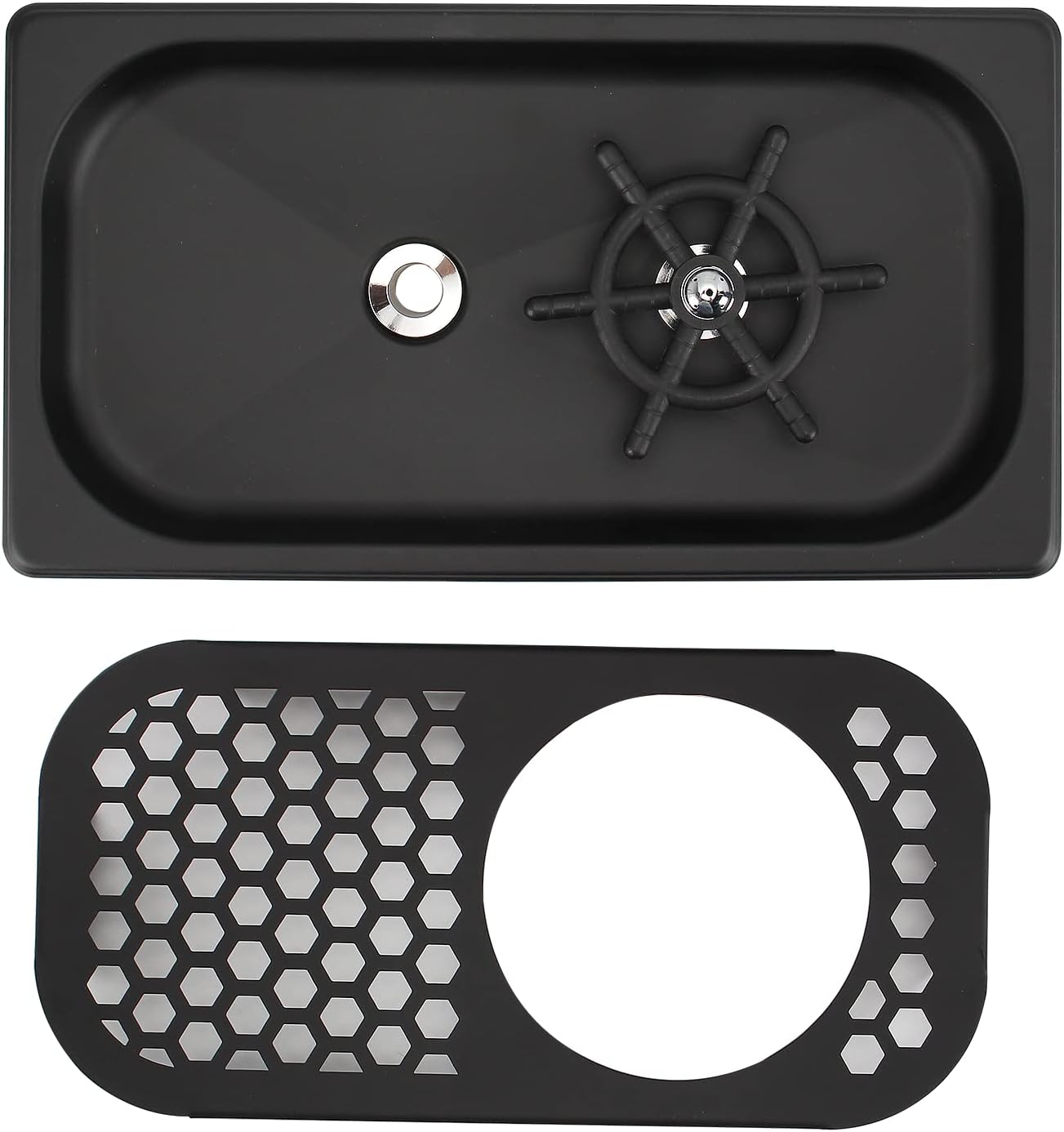 DIBTSA Pitcher Rinser, Stainless Steel Cup Washer Cleaner, Glass Rinser for Household and Commercial (Matte Black, 12.8 x 6.9 x 1.06 inches)