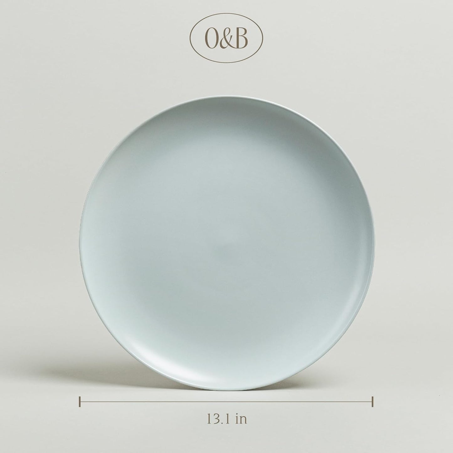 over&back Coupe Stoneware Serving Platter - Elegant 1-Piece Round Serving Platter to Complete Your Kitchen Set - 13.1" x 13.1" - Semi-Matte Fog Blue