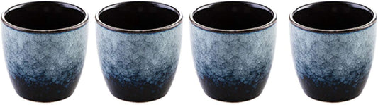 Ceramic Tea Cup, Kung Fu Tea set, Coffee Cup, Yerba Mate Set 4-piece companion cup set (Grey)
