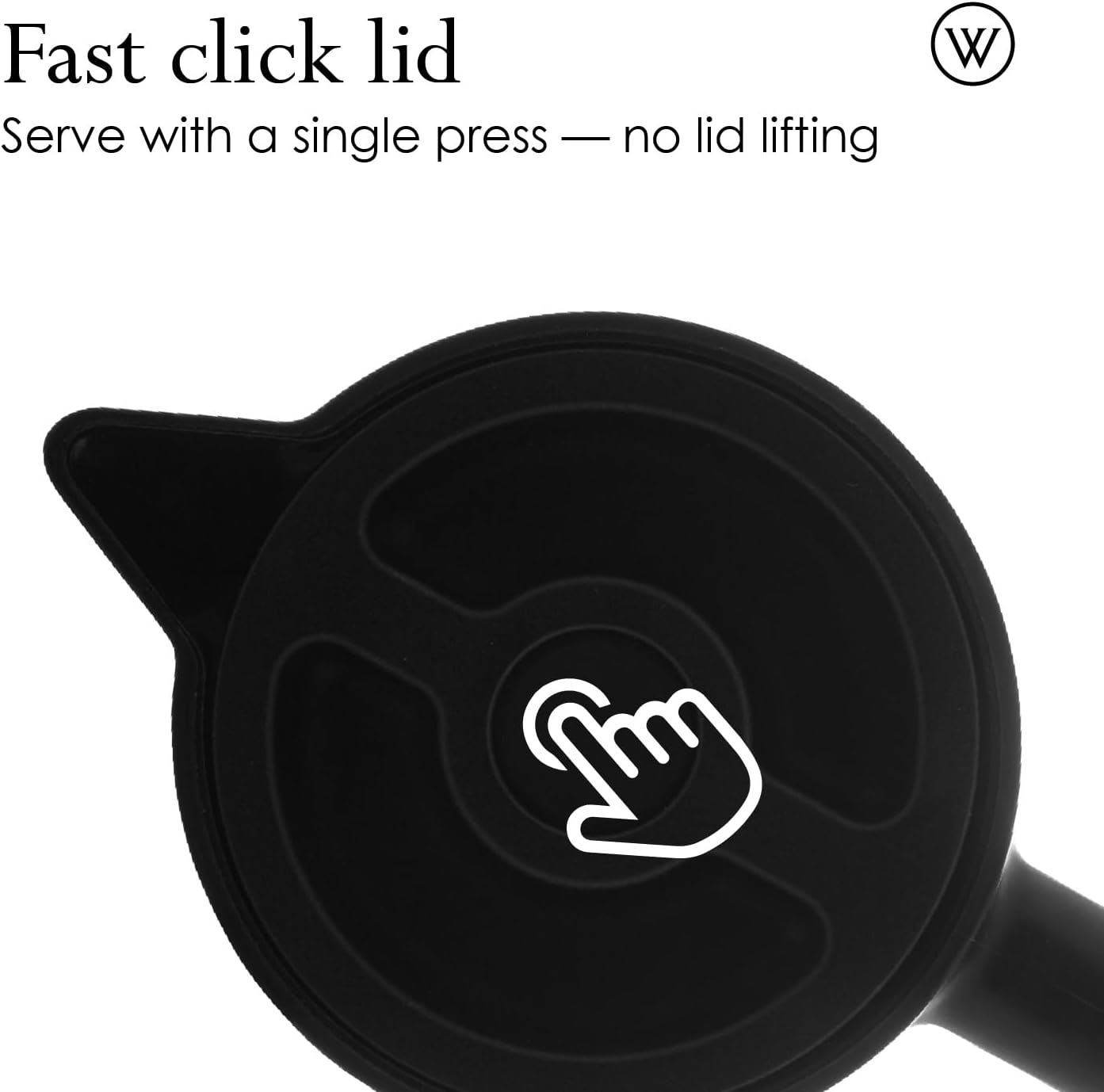 WOLFF - Thermal Coffee Carafe - 34oz / 1L Insulated Plastic Exterior Carafe for Hot or Cold Drinks - Leakproof Coffee and Tea Dispenser with Wood-like Handle and Glass Liner - Black, 34floz/1L