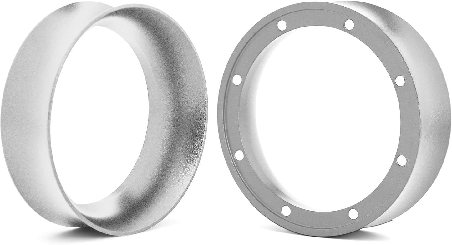 51mm Magnetic Dosing Funnel and Puck Screen Set - Espresso Coffee Dosing Ring, 19mm Anodized Aluminum with 8 Neodymium Magnets Compatible with 51mm CASABREWS/Delonghi Decica Portafilter (Silver)