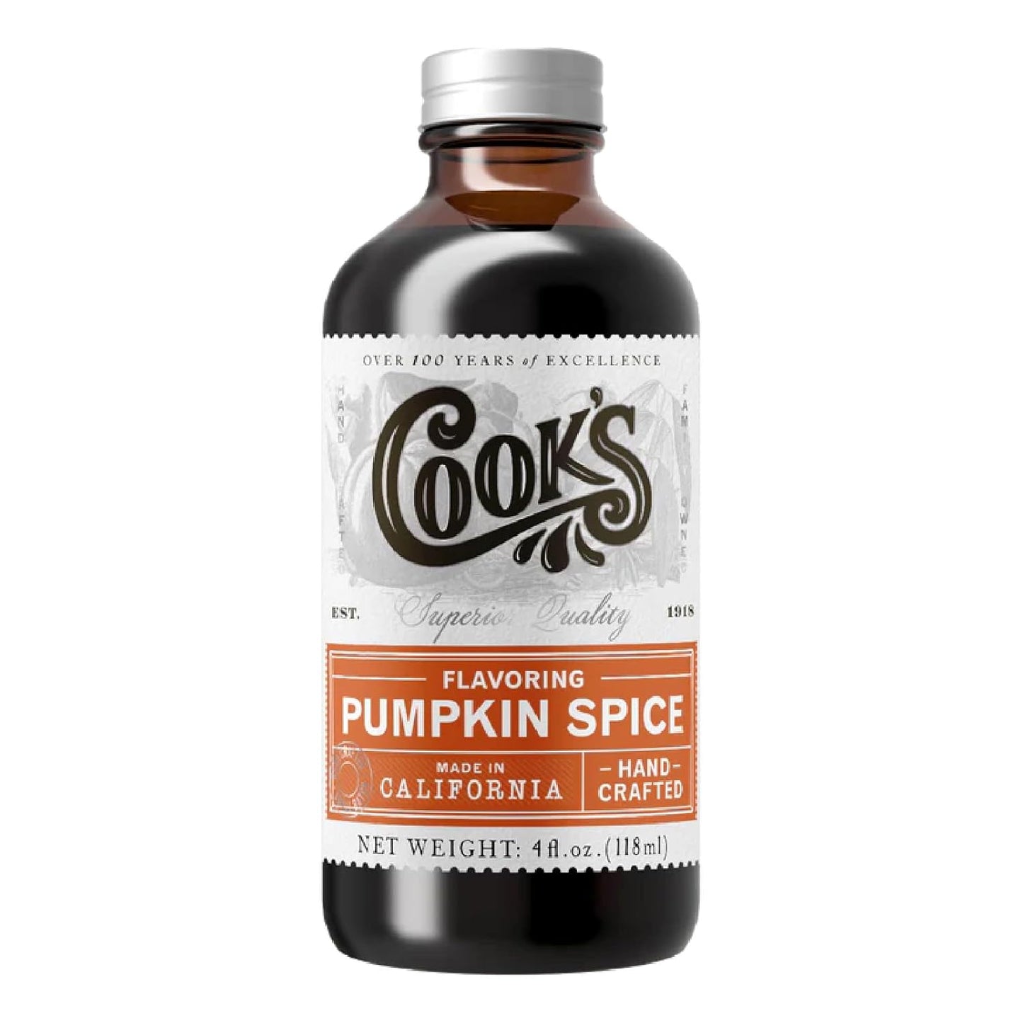 Cook's, Pumpkin Spice Flavoring, for Baking, Cookies, Beverages, Cakes, Breads, 4 oz
