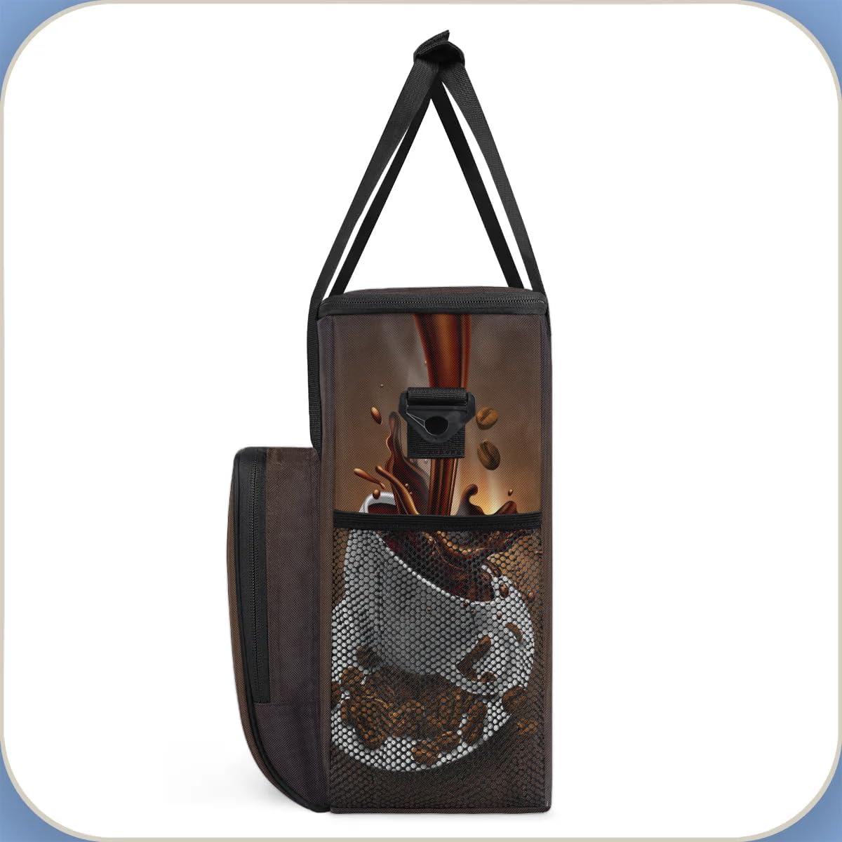 Hot Coffee Print Maker Carring Bag Coffee Travel Carrying Storage Tote Bag Compatible with Keurig K-Mini or K-Mini Plus Portable Single Serve Coffee Brewer Case for K-cup Pods