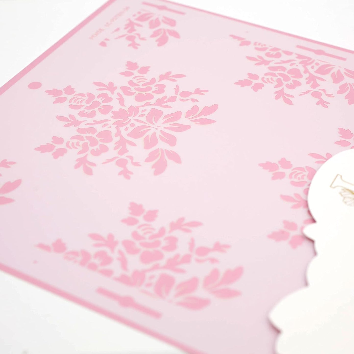 Cake Decorating Stencil for Tall Buttercream Cake, Royal Icing, Ganache, Paint, Airbrush (Poise)