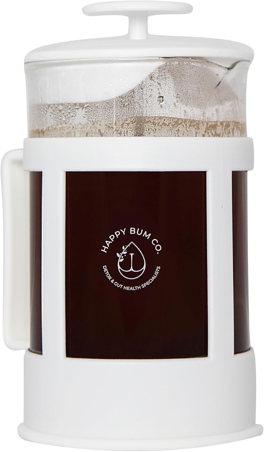 Happy Bum Coffee Plunger | 1 Liter(33.8oz) Glass French Press Stainless Steel Strainer | Easy to Use & Clean French Coffee Press Glass for Brewing and Storing Coffee Blend