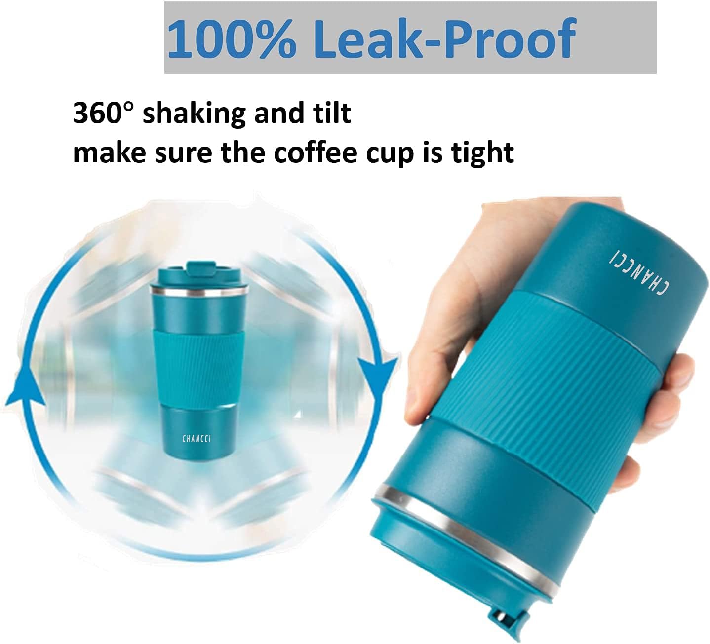 Travel Coffee Mug Spill Proof Leakproof 12 oz Insulated Coffee Mug with Screw Lid, Stainless Steel Vacuum Tumbler Reusable Thermal Coffee Cup to go for Hot and Cold Drinks -380ml,Blue
