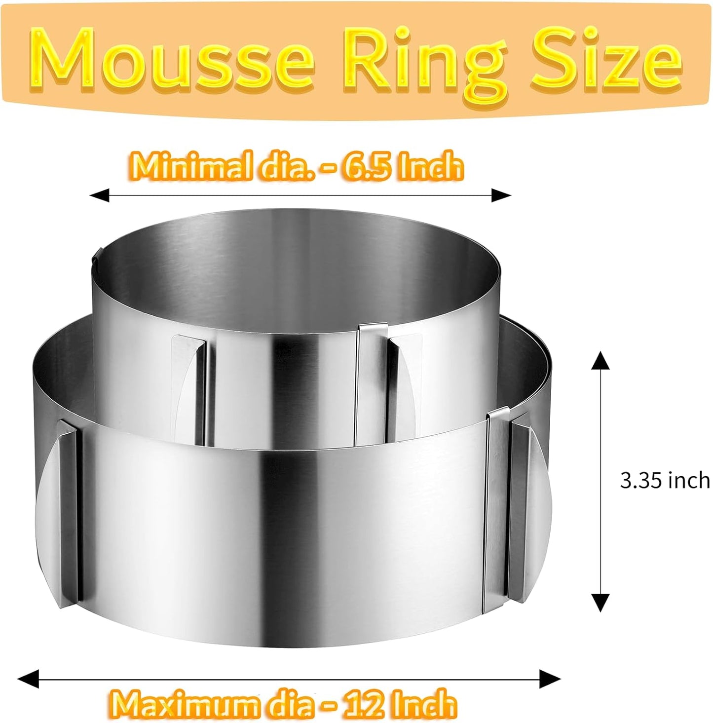 DATANYA Cake Rings Mousse Mold Adjustable 6 to12 Inch Stainless Steel Round Cake Molds for Baking Pastry, Cake Baking Supplies