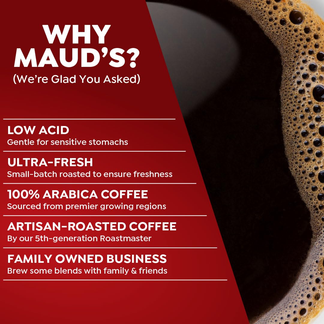 Maud's Medium Roast Coffee Pods, 18 ct, Recyclable Single Serve Pods – 100% Arabica Coffee, Compatible with Keurig K Cups Maker