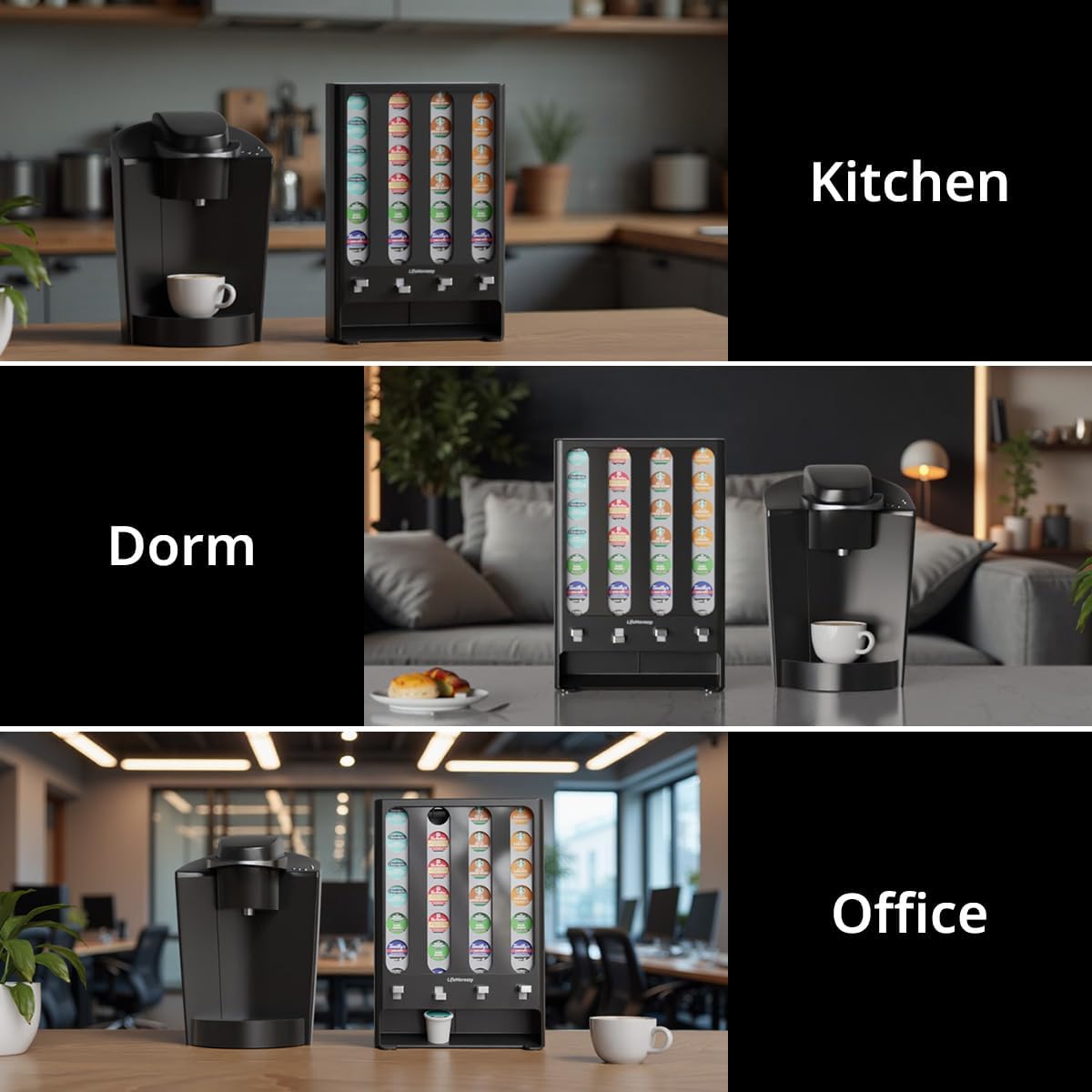 K Cup Holder Creative Coffee Pods Storage Stand Vending-Style K Pod Dispenser K Cup Organizer for 28 Pods