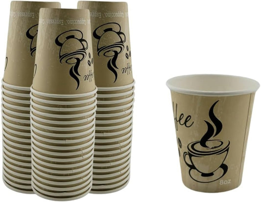 Smygoods Disposable Coffee Cups, To Go Paper Hot Cups, Classic Design (8 OZ, 100 Count) For Hot Beverages, Coffee, Tea, Espresso, Cocoa - Vasos Para Cafe