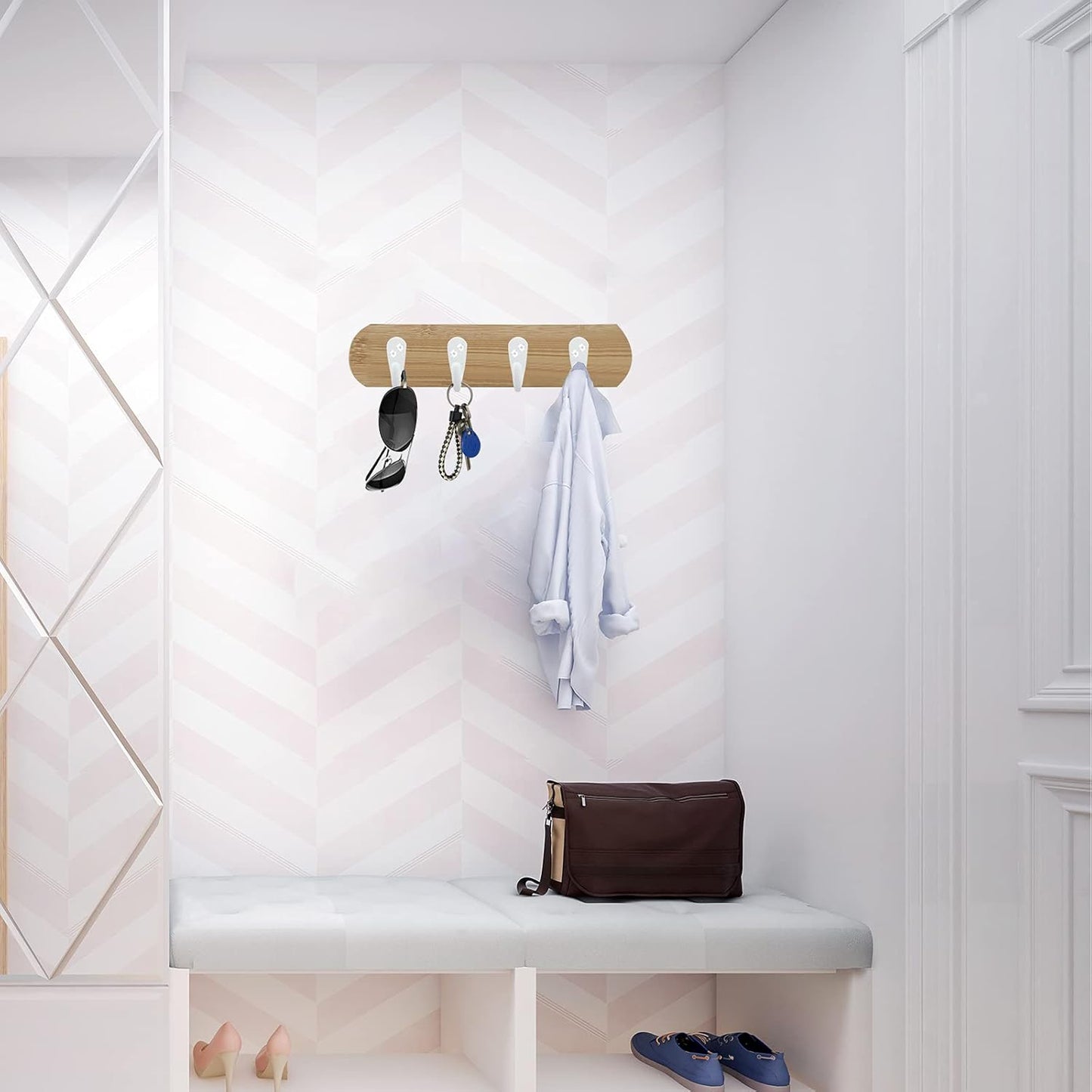 IBosins 15PCS Coat Hooks Wall Mounted Single Prong Robe Hook for Hanging Towel Hooks with 30 Screws for Bags, Hat, Cap, Scarf, Cup (White)