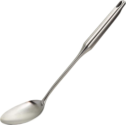 Stainless Steel Big Cooking Spoon, Kitchen Utensils and Gadgets, 15 Inch Large Spoon For for Cooking, Basting, Serving, Dishwasher Safe Metal Utensil, Durable, Solid Construction