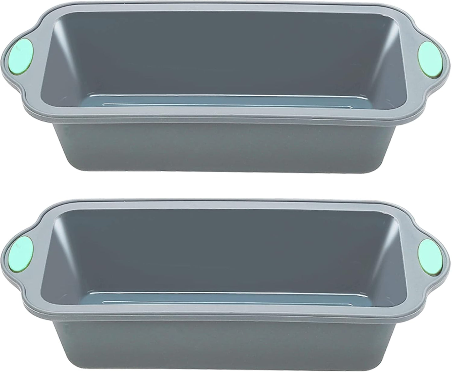 To encounter 9 Inch Silicone Bread and Loaf Pan, 2 Pack Food Grade Nonstick Silicone Molds for Baking Banana Bread, Meat Loaf, Pound Cake, with Metal Reinforced Frame More Strength