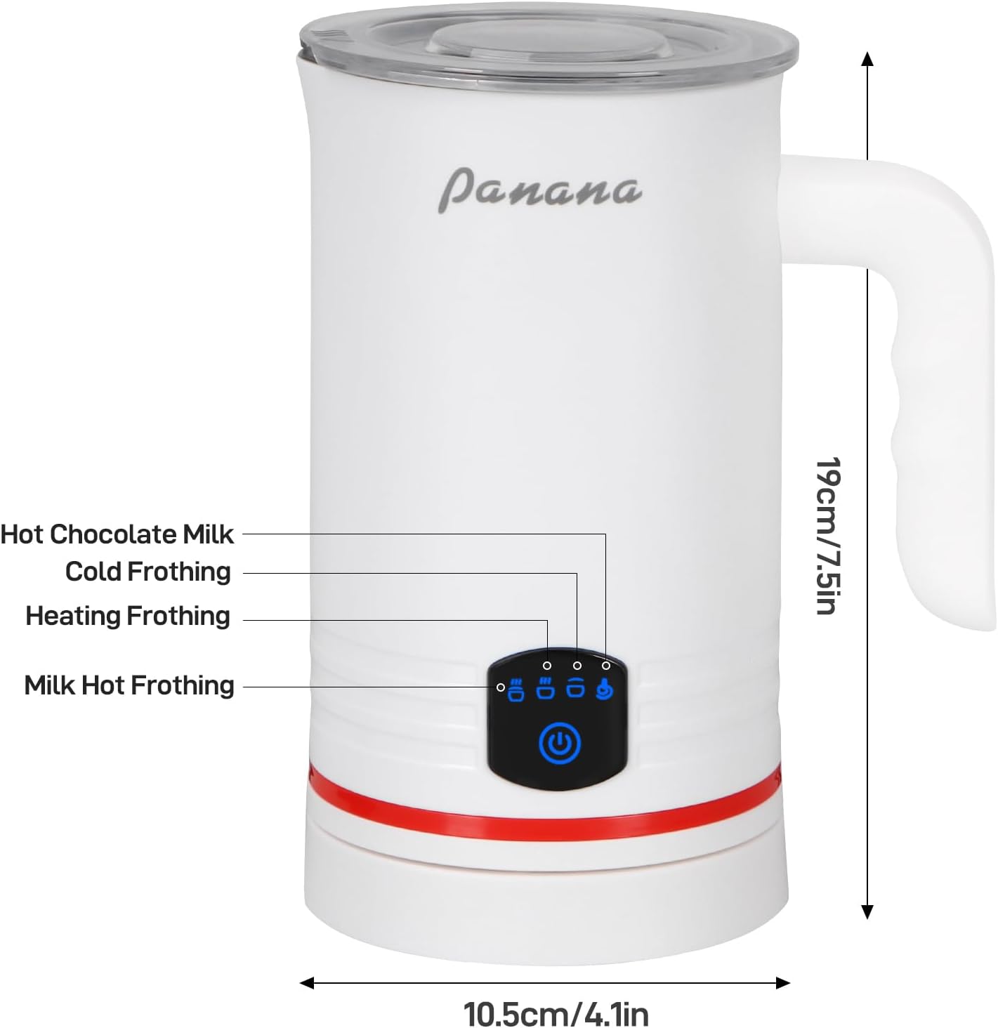 Electric Milk Frother, 4 in 1 Milk Steamer, 14.5oz/430ml Automatic Warm and Cold Foam Maker for Coffee,Latte, Cappuccino, Macchiato, Hot Chocolate (White)