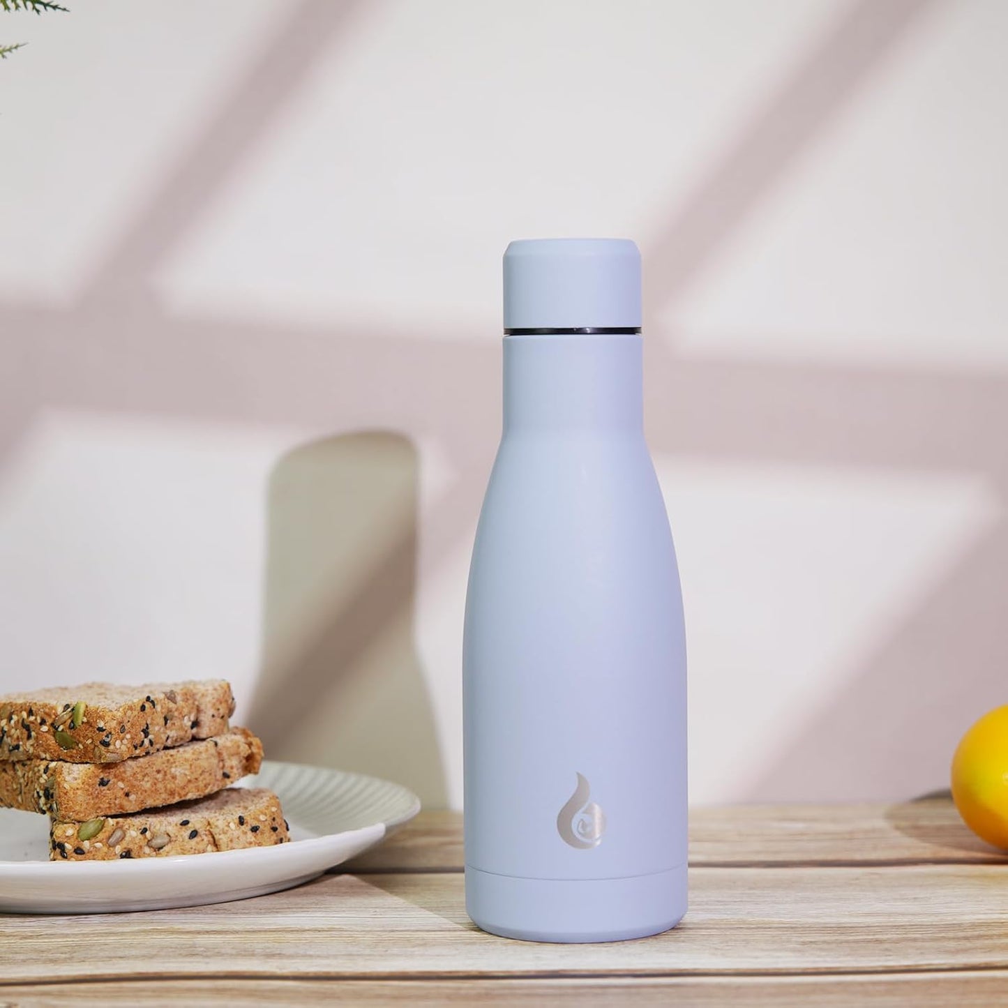 BJPKPK Insulated Water Bottle 17oz Stainless Steel Water Bottles Dishwasher Safe Metal Thermos Keep Cold and Hot,Mist Grey