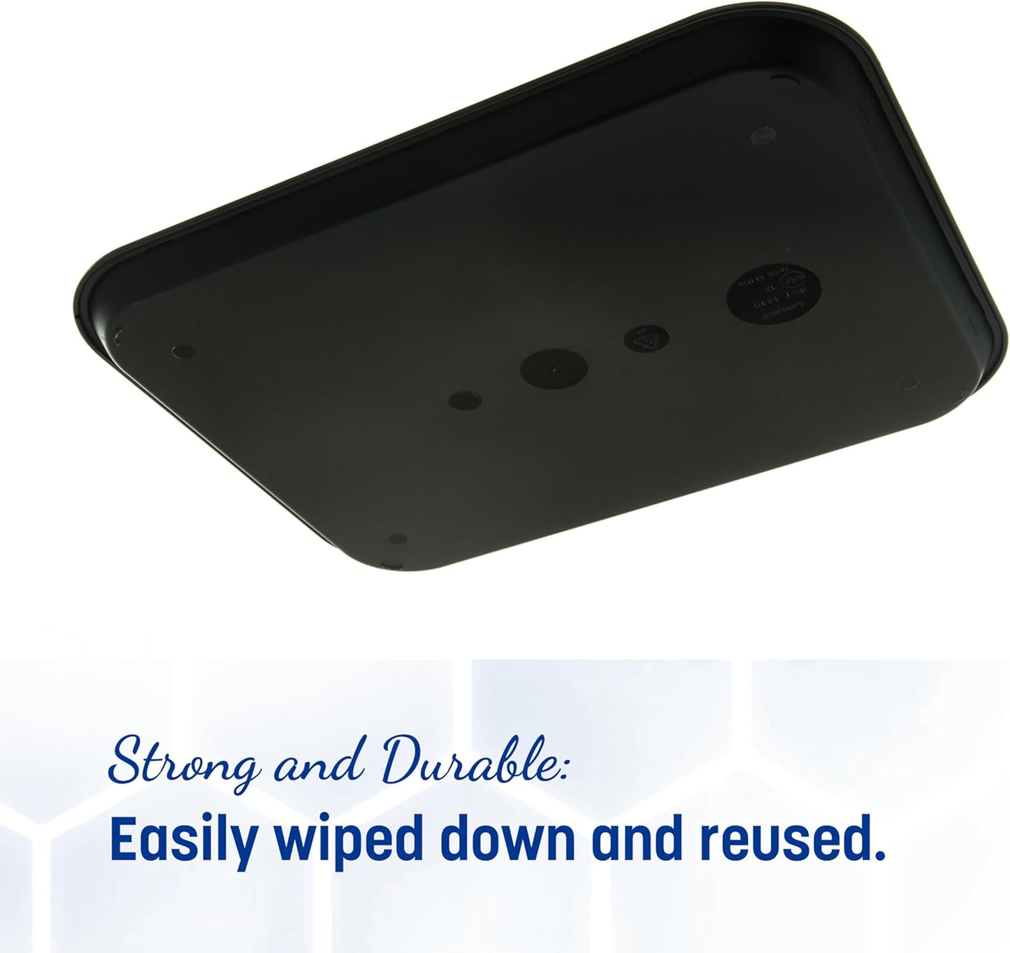 Carlisle FoodService Products Fast Food Cafeteria Tray 14" x 18", Durable Polypropylene with Slip-Resistant Surface, Stackable for Cafes and Schools, BPA-Free, Black