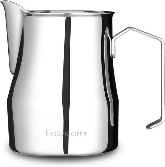 Easyworkz Espresso Steaming Pitcher Stainless Steel 12 oz Coffee Frothing Picther Milk Jug Cappuccino Latte Art Cup