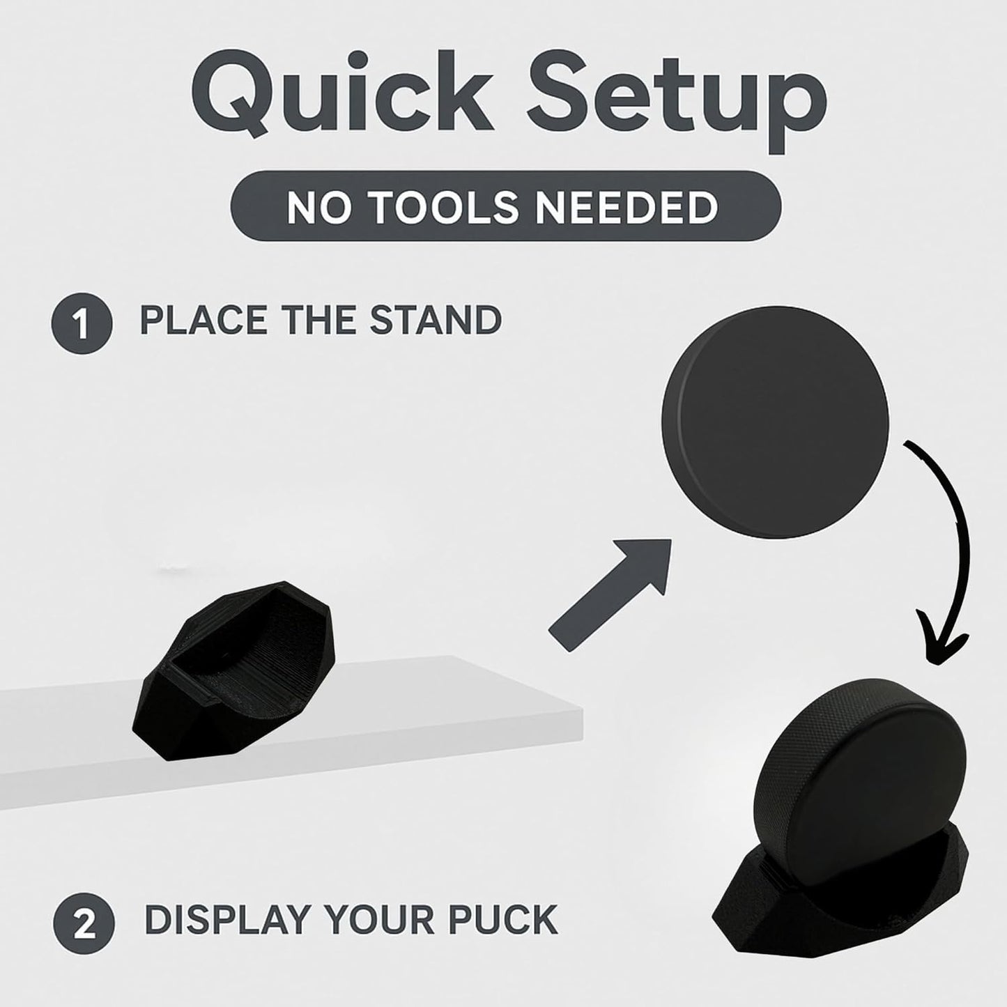 Hockey Puck Display Stand| Hockey Puck Holders| Autographed Puck & Memorabilia Display Stand | 3D Printed Non-Slip Plastic Display Stand | Made in USA