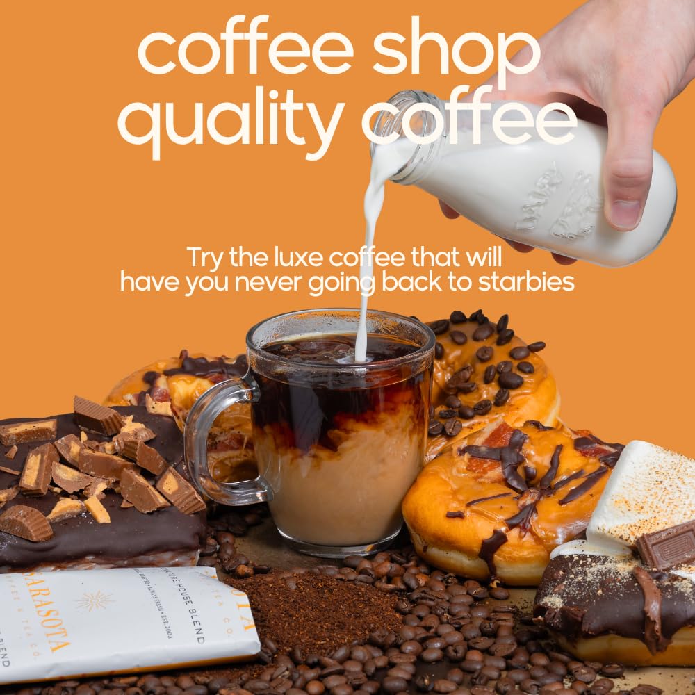 Sarasota Coffee Flavored Ground Packets | Southern Texas Butter Pecan | Gourmet Medium Roast Bulk Coffee Packs | Low Acid Mold Free Individual Pouches for 12 Cup | 2.5 Ounce Bags, 36 Count