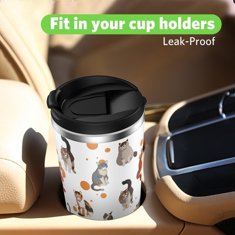 Insulated Coffee Mug with Ceramic Coating, 18oz Travel Mug with Leak-proof Lid, Vacuum Double-wall Tumbler, Stainless Steel Thermal Cup for Tea, Hot Cocoa, Cold Beverage, Ice Drinks