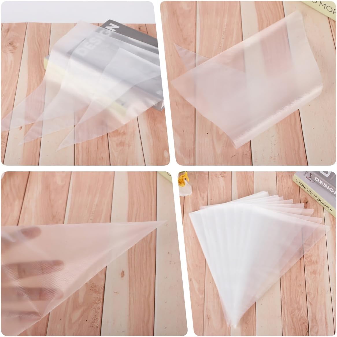 16-Inch 100 Pieces Icing Bags Heavy Duty, AMBESTAR Thick Anti-Burst Disposable Decorating Bags for all Size Tips Couplers and Baking Cookies Candy Supplies Kits, Large Cake Decorating Tools