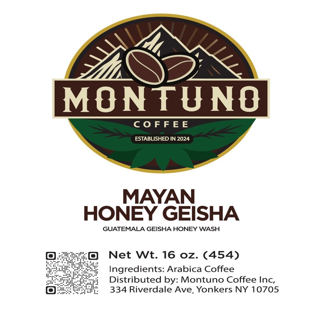 Mayan Honey Geisha Coffee, Single Origin Guatemala, High Altitude 4000ft, Wine-Like Profile (Coarse), 1 Lb
