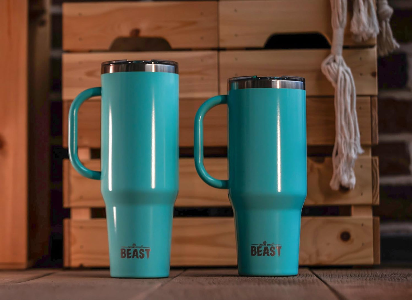 Beast 42 oz Tumbler Stainless Steel Vacuum Insulated Coffee Ice Cup Double Wall Travel Flask (Aqua Blue)