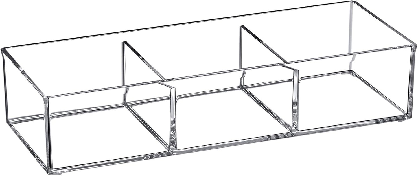 Amazing Abby - Deja Brew - Acrylic 3-Compartment Coffee Pod Holder, Large-Capacity Plastic Coffee Capsule Storage, BPA-Free and Shatter-Proof, Great for Use on Countertop or in Drawer