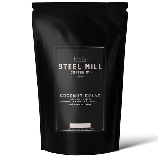 Steel Mill Coffee Co. Coconut Cream Flavored Coffee | 12 ounces / Drip Grind / Regular | ORIGIN: Grown in Colombia