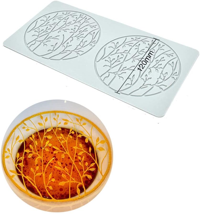 Silicone Lace Mold, Wedding Cake Lace Mat, Coral Cake Decorating Mold Flower Fondant Impression Mats for Edible Lace Fondant Mold, Sugar-Lace Cupcake Mat Tools (C_10.6x5.44x0.12inch)