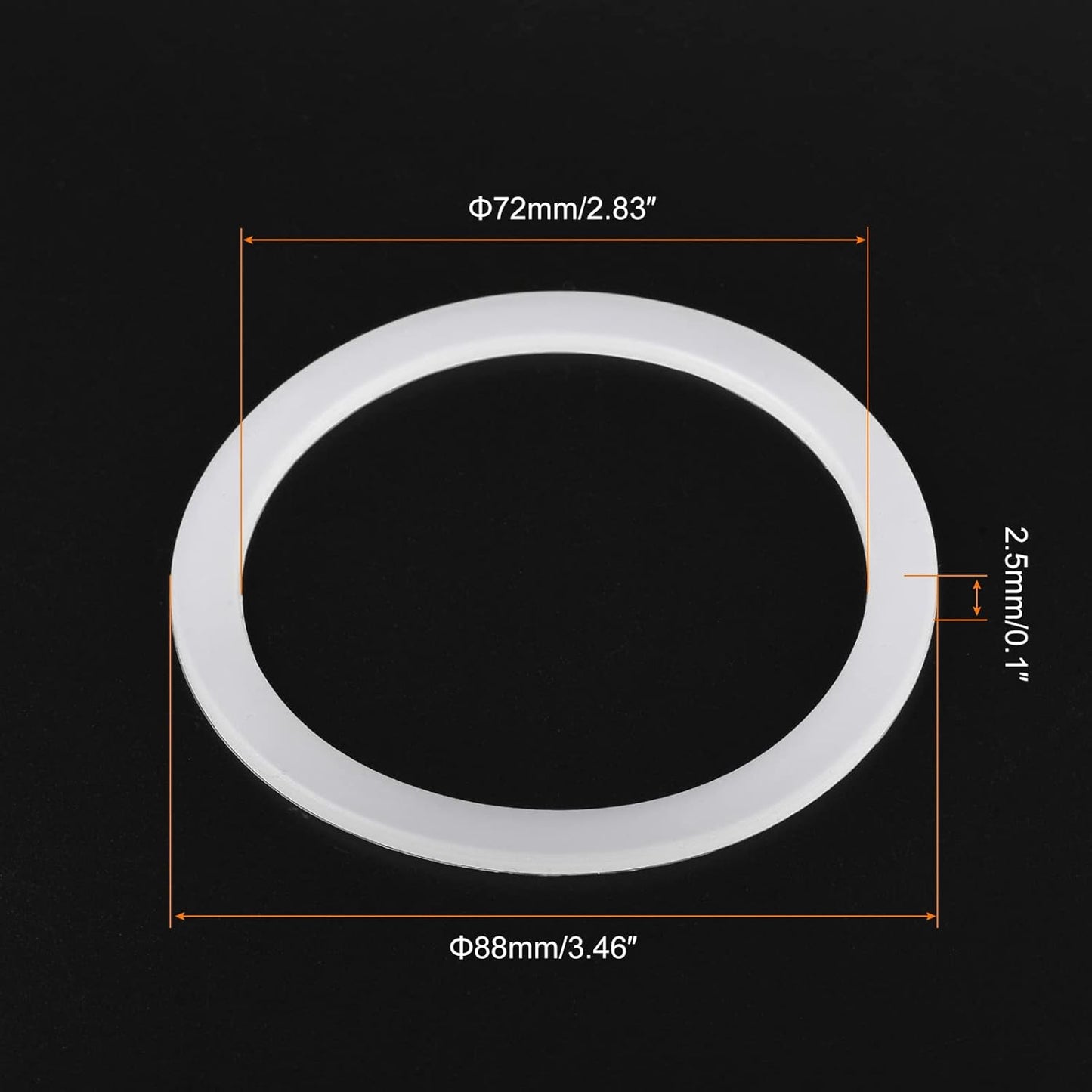 MECCANIXITY Gasket Seal Coffee Maker White Silicone Ring Replacement 72x88x2.5mm for 12-Cup Aluminium Coffee Pot, Pack of 5