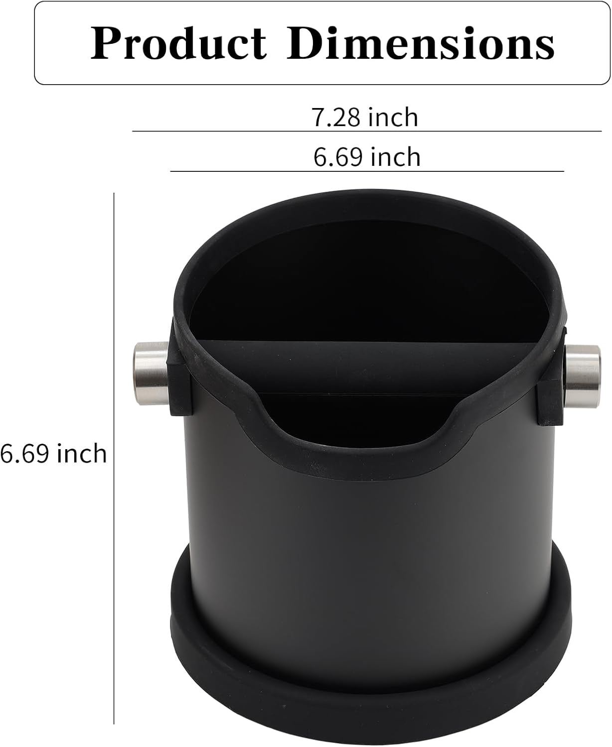 Coffee Tapping Box, Stainless Steel Espresso Floor Container, Waste Coffee Bucket, Barista, And Anti Slip Base Coffee Tools (Black)