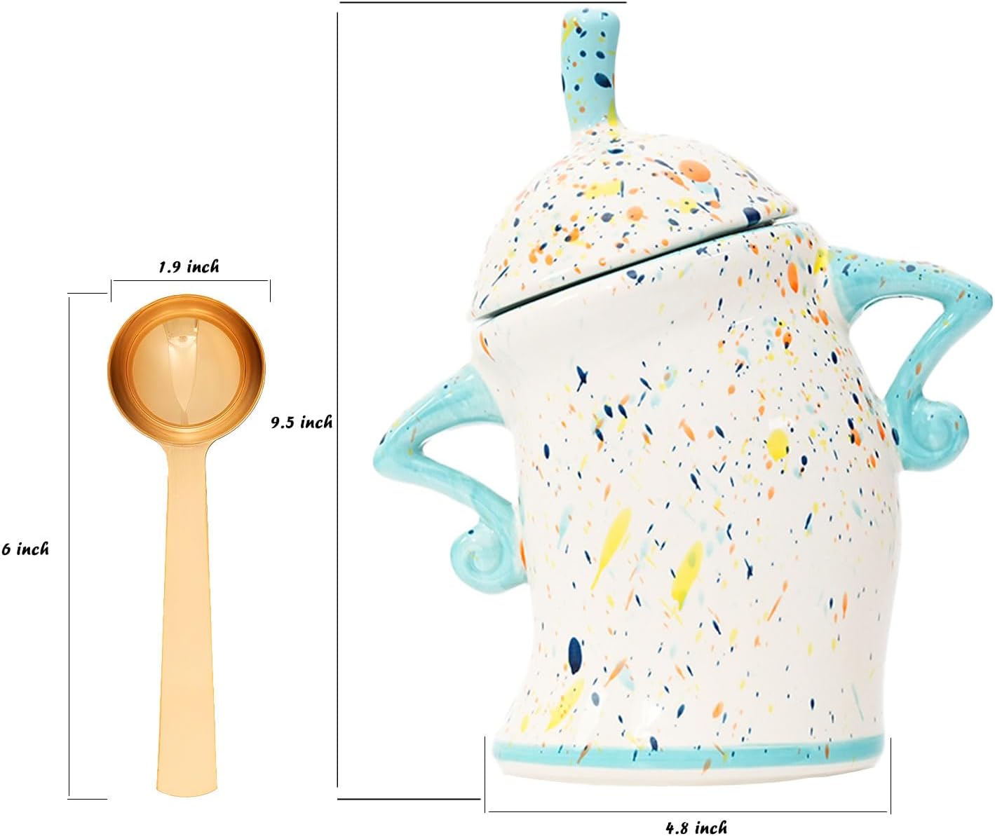 Canister With Attitude - Attitude Jar, Ceramic Airtight Food Storage Container with Spoon for Tea, Coffee, Sugar, Flour, Cute Kitchen Decor (Red)