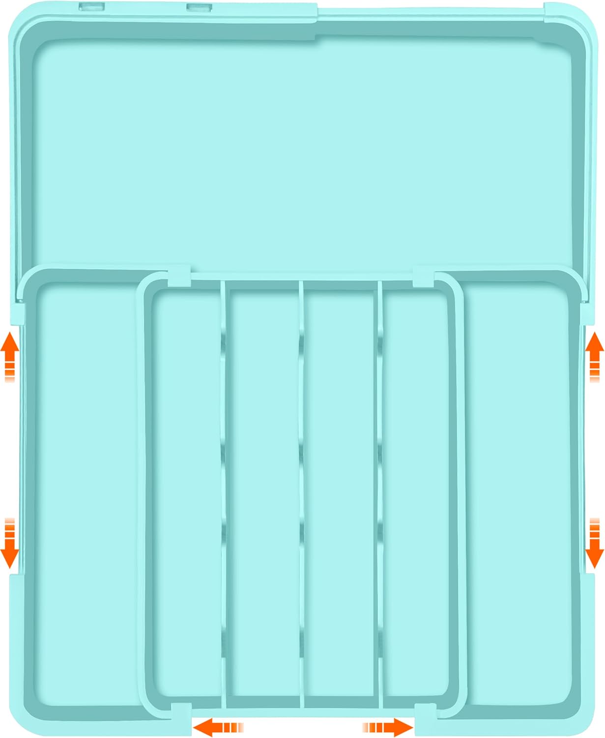 Silverware Organizer Expandable Silverware Drawer Organizer Adjustable Drawer Organizer, Flatware Cutlery Tray for Spoons Forks Knives Kitchen Organizers Storage,Turquoise