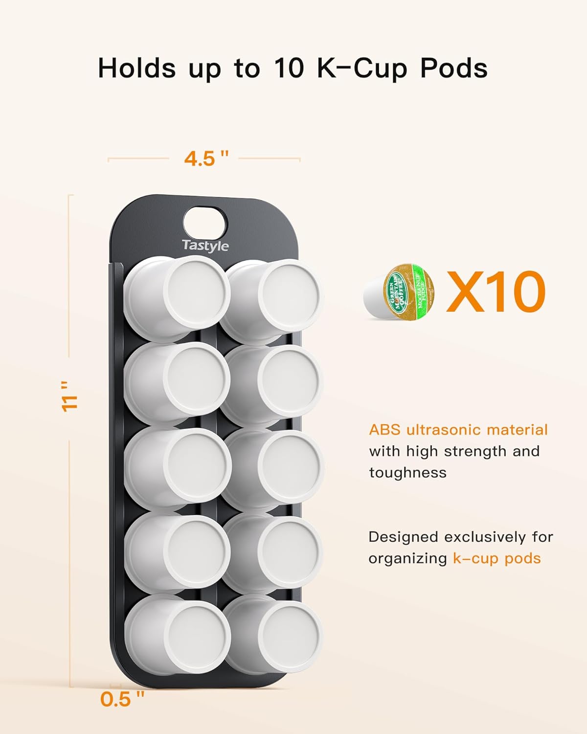 Magnetic K-Pod Organizer for K Cup Coffee Pods, Self-Magnetic Coffee Pod Holder and Storage Drawer, Suitable to be Mounted on Iron Surfaces - Refrigerator (Black&Gray)