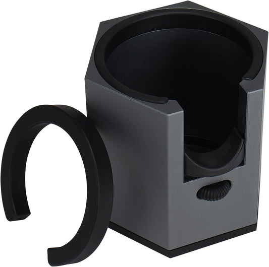 DIBTSA Coffee Portafilter Holder,Espresso Tamping Station Aluminum Alloy Espresso Portafilter Stand for Most 51mm, 53mm, 54mm, 58mm Coffee Portafilter (Hexagon,Grey)