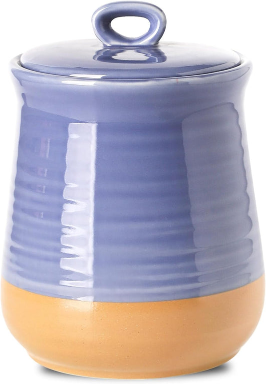 Hasense Food Storage Jar, Ceramic Kitchen Canister with Airtight Lid, 75 FL OZ Food Storage Containers, Candy Jar for Coffee, Sugar, Tea, Flour and More, Wedding Gift, Purple