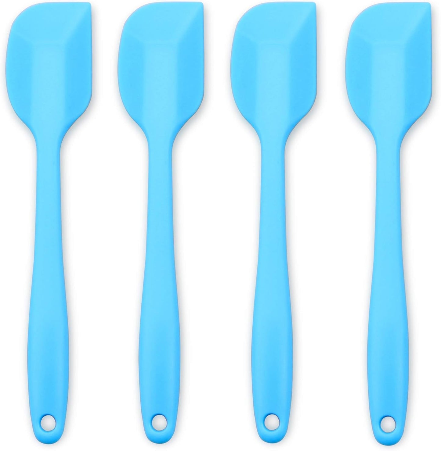 Silicone Spatula 4-piece Set, Heat-Resistant Non-stick Rubber Spatulas with Stainless Steel Core, Blue