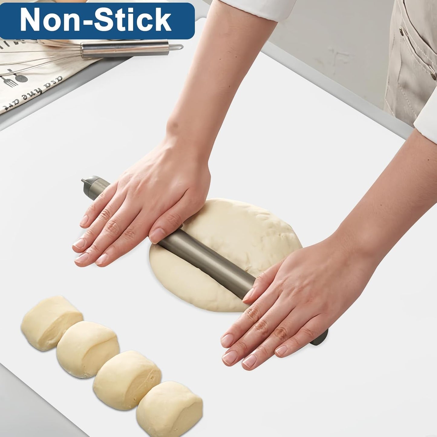 47.2''x23.6''(120cmx60cm) Large Silicone Mat for Kitchen Counter, Non-Slip Heat Resistant Countertop Protector, Waterproof Silicone Craft Mat for Kitchen Island, Translucent Black