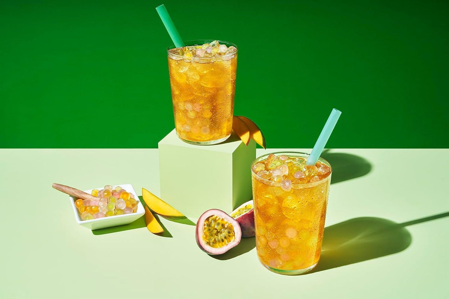 Boba Bundle Kit 10 Serv. Instant Bubble Pearl Variety Milk Tea Kit with Authentic Brown Sugar Tapioca Pearls by Yulu Foods - Ready in Under 1 Minute, Includes Paper Straws - Gift Box, Holiday (Classic, Mango Peach, Passionfruit)