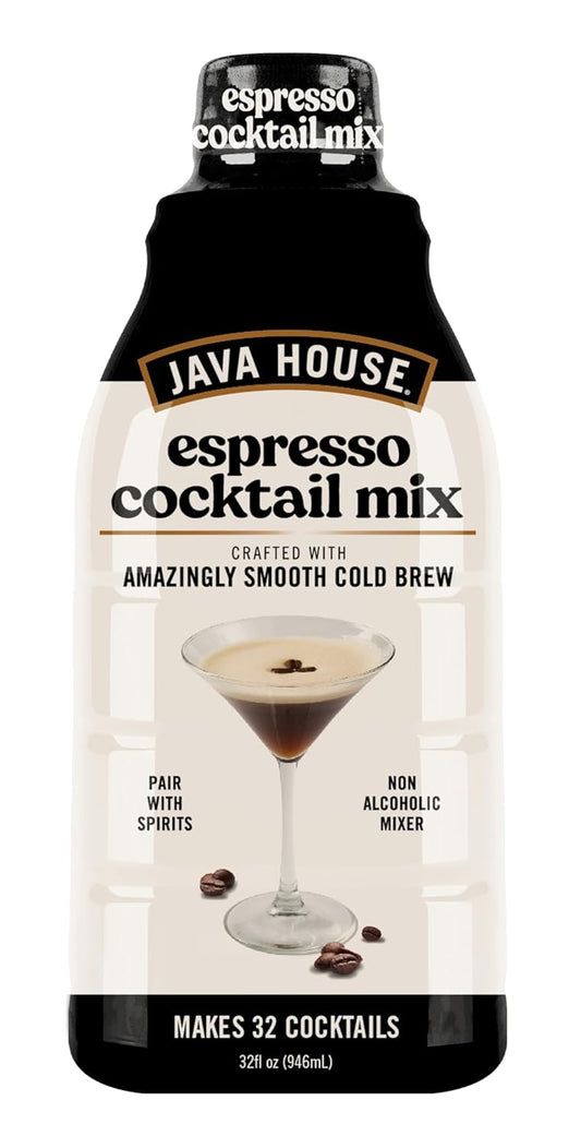 Java House Cold Brew Espresso Cocktail Mix – Premium 100% Arabica Cold Brew Concentrate – Smooth Coffee With French Vanilla Notes – 32oz Bottle (Makes 32 Cocktails)