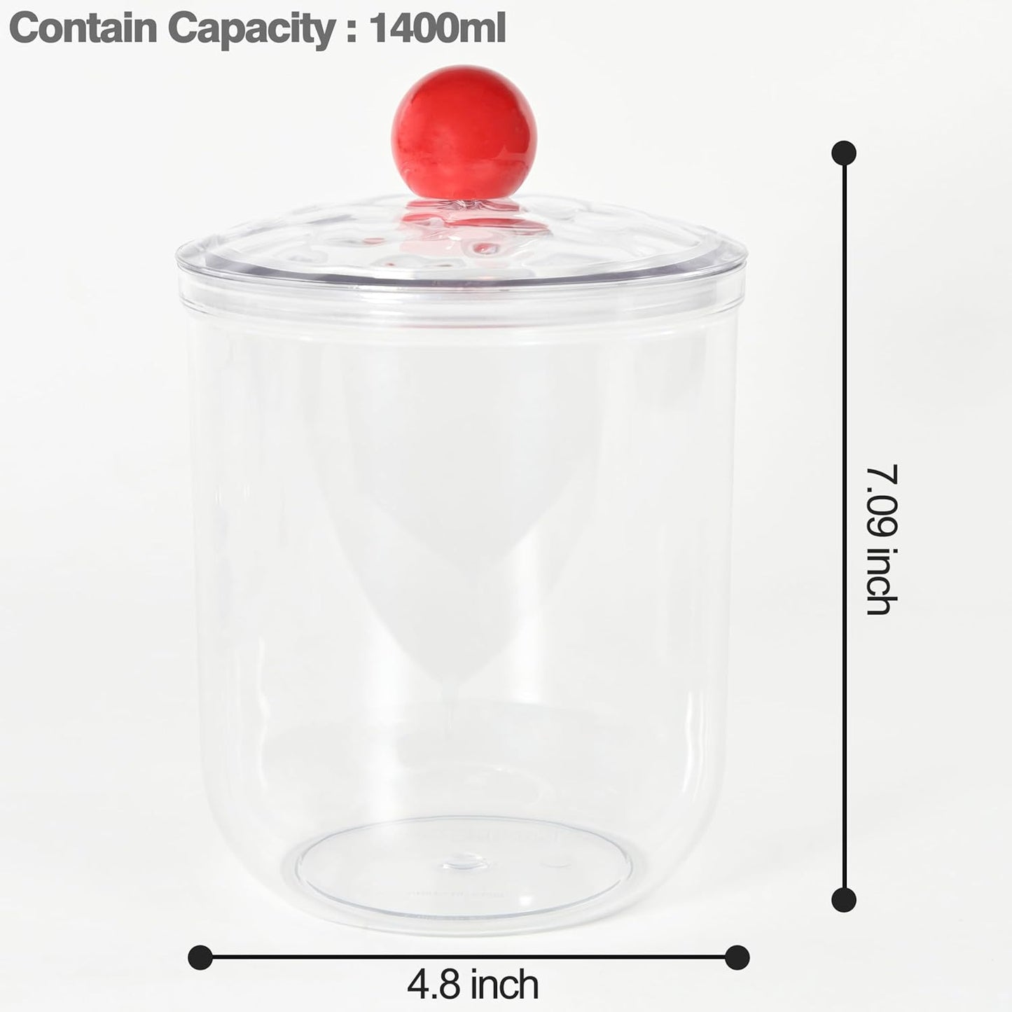 Coffee Pod Holder with Lid,Clear Plastic K Cup Organizer Holder Coffee Capsule Filter Storage Container Home or Office Counter Organizer Bar Accessories With 50Pcs Stickers-1400ml