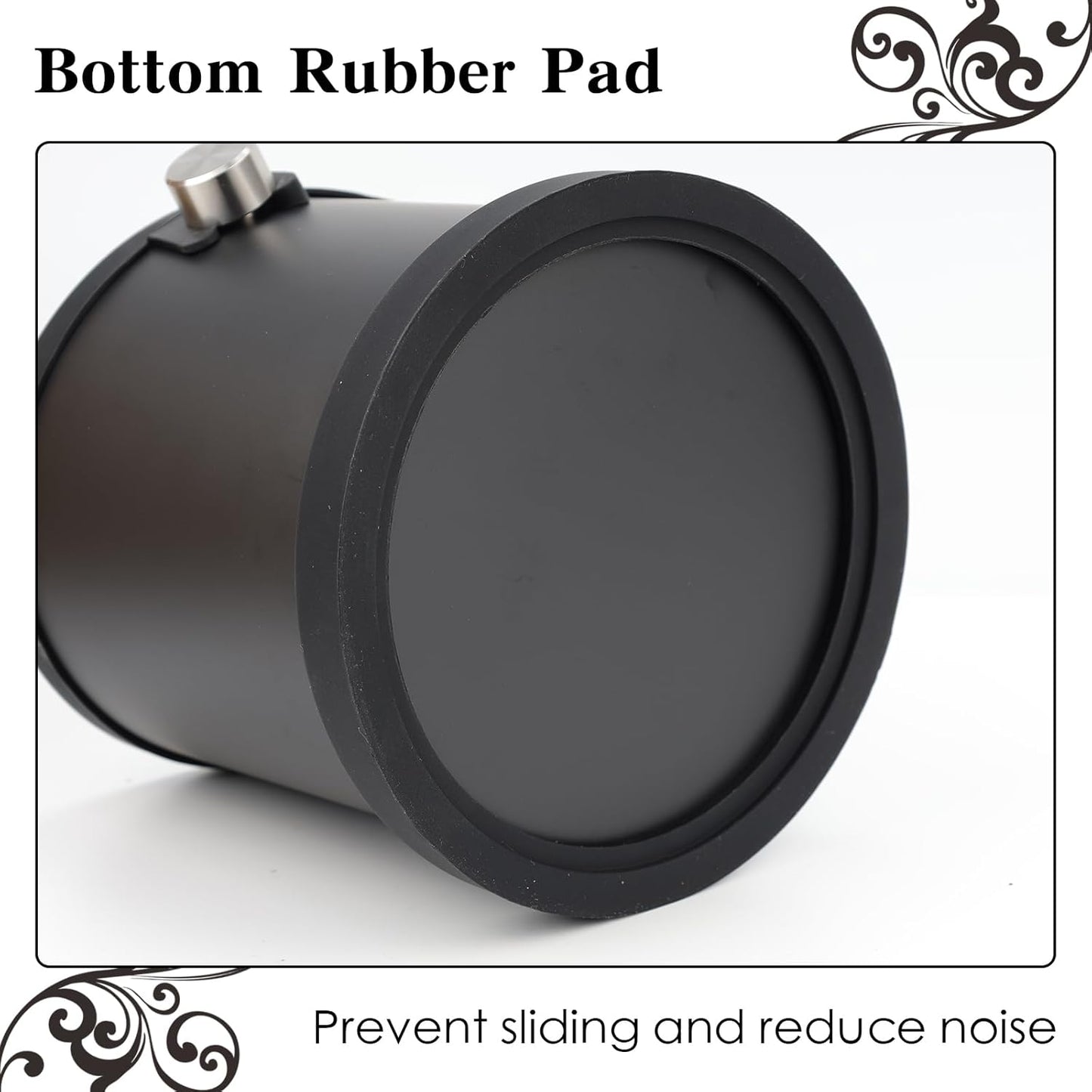 Coffee Tapping Box, Stainless Steel Espresso Floor Container, Waste Coffee Bucket, Barista, And Anti Slip Base Coffee Tools (Silver)