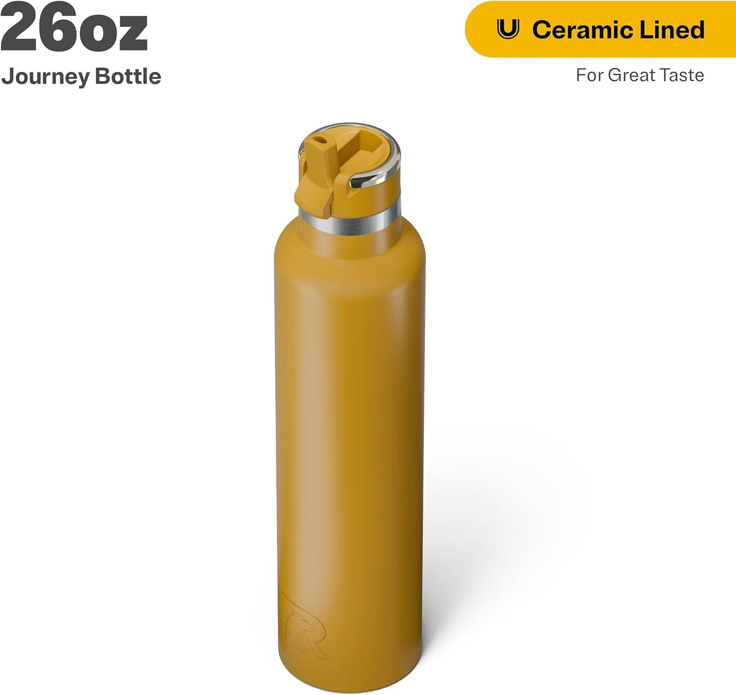 RTIC 26oz Journey Bottle Metal Stainless Steel Vacuum Insulated, BPA Free, Reusable, for Water, Hot and Cold Drinks, Travel, Sports, Camping, Harvest