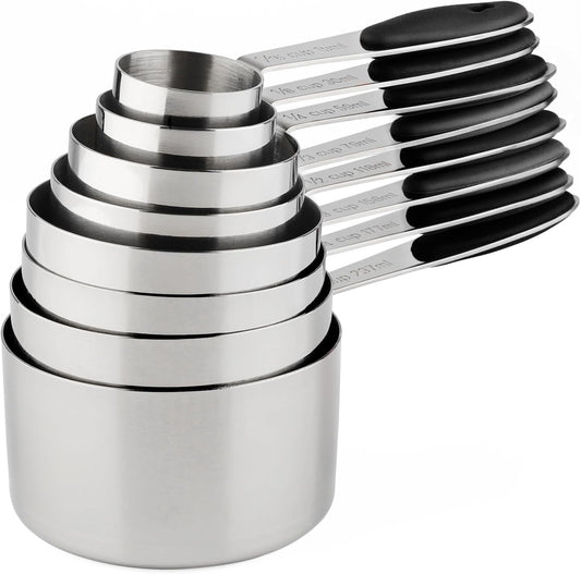 Measuring Cups Set of 8 Stainless Steel Measuring Cups for Dry and Liquid Ingredients