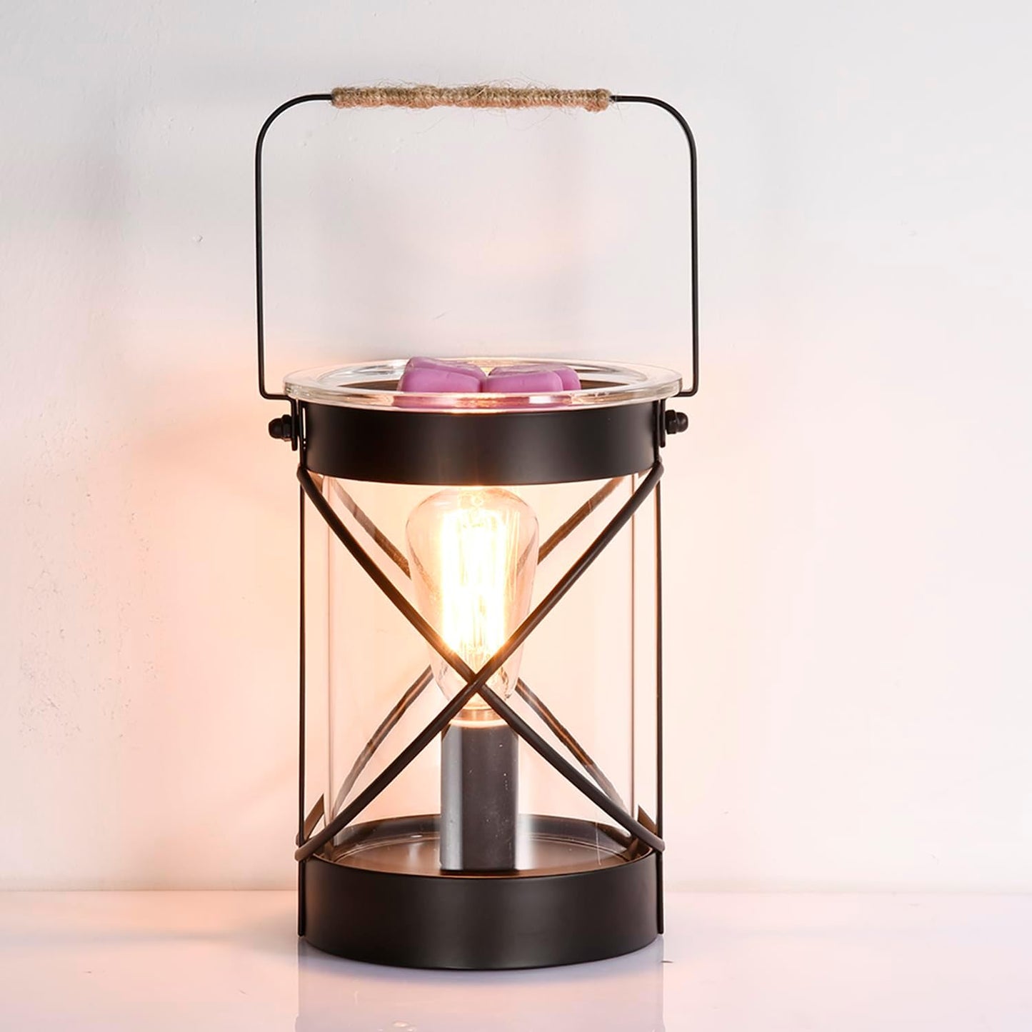 Electric Wax Warmer - Metal Wax Melting for Scented Wax, Edison Light Bulb Candle Wax Burner, for Home Decoration Office Wax Melting Melter, Gift (Retro, Metal Handle)